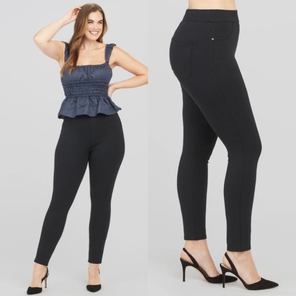 ☑️SPANX The‎ Perfect Pant Four Pocket Ankle Pants Black Ponte  size M classic - Picture 1 of 14